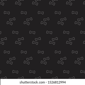 dog bone icon isolated seamless pattern on black background. dog bone pattern. 