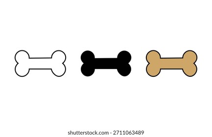 Dog bone icon in line fill and color style