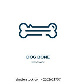 Dog Bone Icon. Linear Vector Illustration From Woof Woof Collection. Outline Dog Bone Icon Vector. Thin Line Symbol For Use On Web And Mobile Apps, Logo, Print Media.