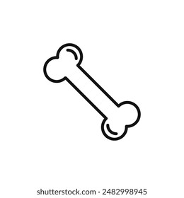 Símbolo de logotipo de hueso de perro con contorno de Vector