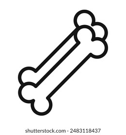 Dog bone icon mark in filled style