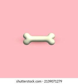 Dog bone icon in modern 3D design isolated on pink background, pet food vector illustration 