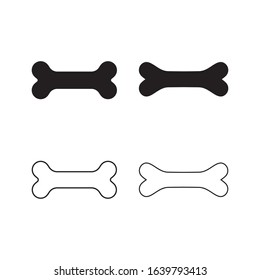 Dog bone icon in modern flat design isolated on white background, pet food vector illustration