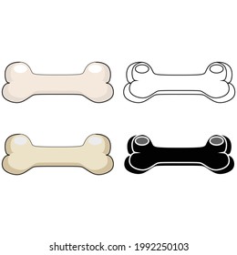 Dog bone icon in modern flat design isolated on white background, pet food vector illustration for web site or mobile app