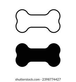 Dog bone icon in modern flat design isolated on white background, pet food vector illustration for website or mobile app