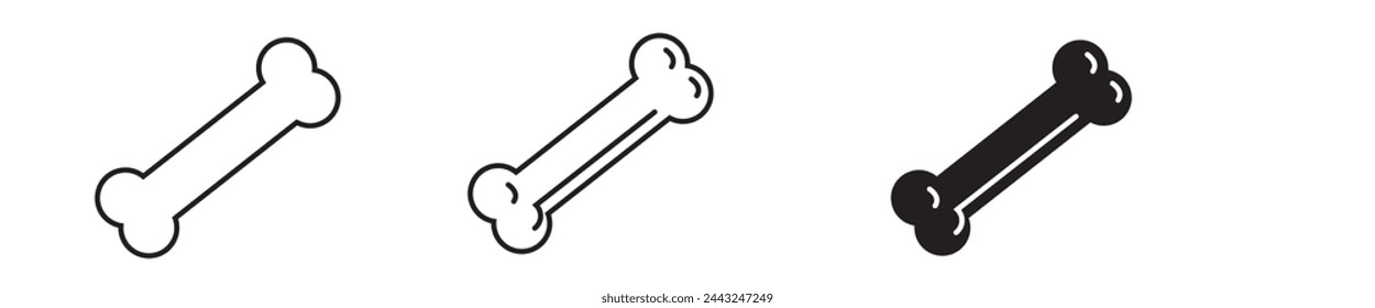 Dog bone icon in modern flat design isolated on white background, pet food vector illustration for web site or mobile app