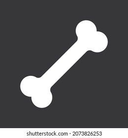 Icono de hueso de perro en fondo gris