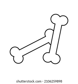 Dog bone icon on white background