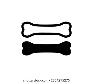 Dog bone icon. Dog bone outline easily editable line art on transparent background vector design and illustration.


