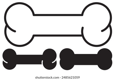 The dog bone icon. Pet food vector set. Vector illustration. 11:11