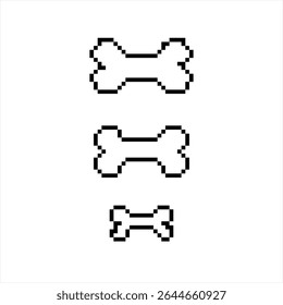 Dog Bone Icon Pixel Art, Dog Toy, Chew Toy Vector Art Illustration, Digital Pixelated Form