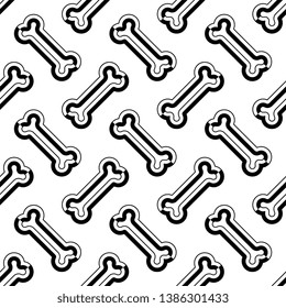 Dog Bone Icon Seamless Pattern, Bone Icon Vector Art Illustration