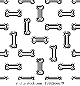 Dog Bone Icon Seamless Pattern, Bone Icon Vector Art Illustration