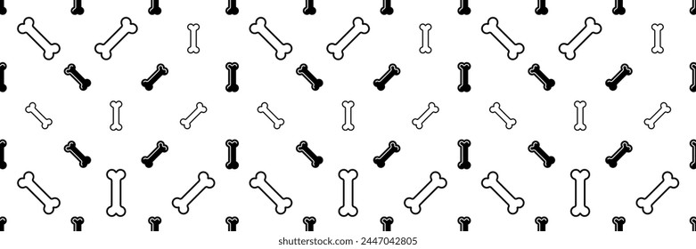 Dog Bone Icon Seamless Pattern, Bone Icon Vector Art Illustration