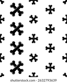 Dog Bone Icon Seamless Pattern, Bone Icon Vector Art Illustration