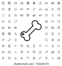 Dog bone icon. set of outline shopping icons.