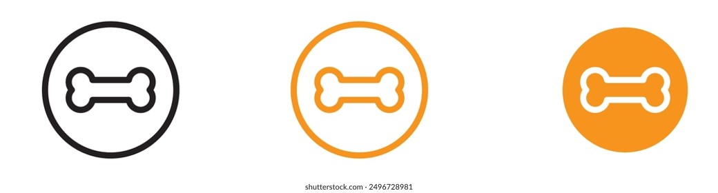 Dog Bone Icon Set Pet Food Illustrations for Animal Nutrition and Care
