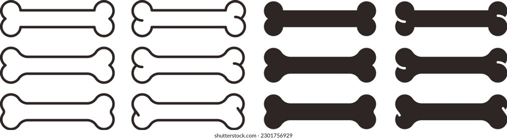 Dog Bone icon set.Vector illustrations.