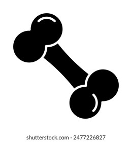 dog bone icon, silhouette vector isolated on white background. simple and modern design