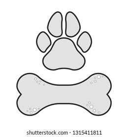 Dog bone icon. Simple cartoon dog bone vector icon. Vector illustration.