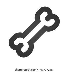 Dog bone icon. Simple flat logo of dog bone on white background. Vector illustration.