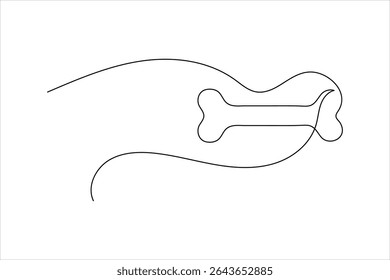 Dog Bone Icon Single Line Minimalist Art Vector Illustration