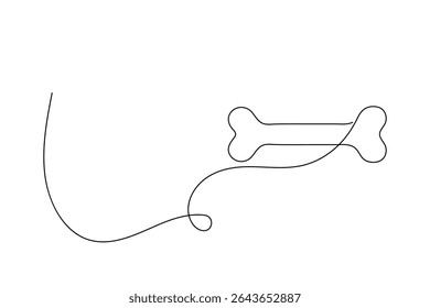 Dog Bone Icon Single Line Minimalist Art Vector Illustration