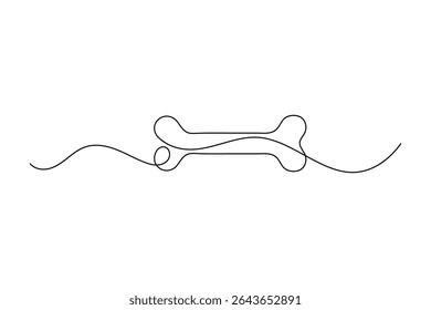 Dog Bone Icon Single Line Minimalist Art Vector Illustration