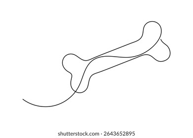 Dog Bone Icon Single Line Minimalist Art Vector Illustration