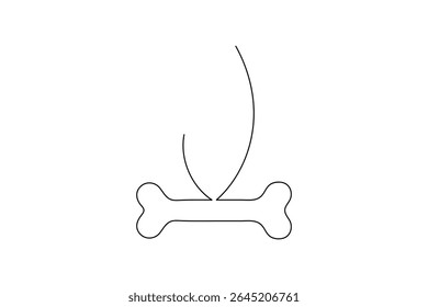 Dog Bone Icon Single Line Minimalist Art Vector Illustration