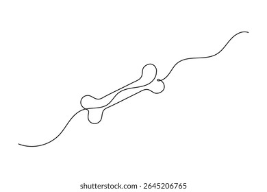 Dog Bone Icon Single Line Minimalist Art Vector Illustration