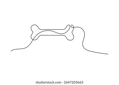 Dog Bone Icon Single Line Minimalist Art Vector Illustration