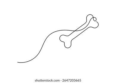Dog Bone Icon Single Line Minimalist Art Vector Illustration