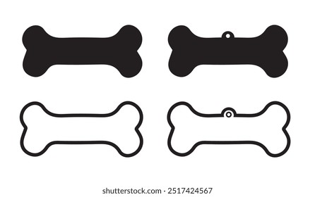 Dog Bone icon. Dog Tag, Bones. vector Illustration of pet food.