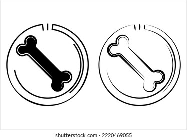 Dog Bone Icon, Bone Icon Vector Art Illustration