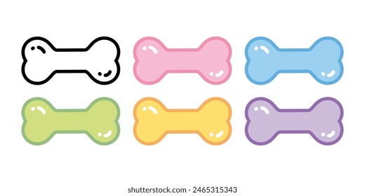 dog bone icon vector candy jelly logo colorful symbol cartoon character doodle illustration clip art isolated design