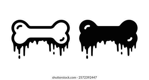 dog bone icon vector color Sagging Flowing splash graffiti logo symbol cartoon character illustration clip art isolated