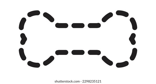dog bone icon vector dash line logo symbol cartoon character doodle illustration clip art design