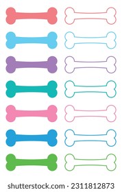Dog bone icon vector illustration in flat style