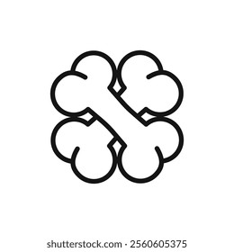 Dog bone icon vector line logo art