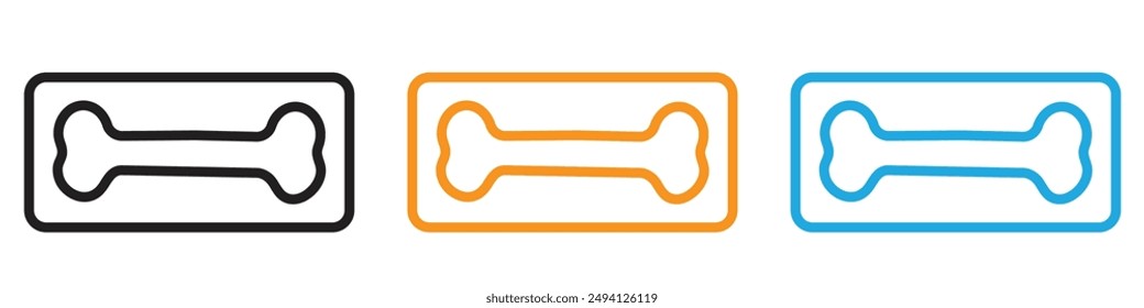 Dog bone icon vector logo set collection for web app ui
