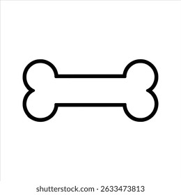 Dog Bone Icon – Vector Pet Snack Outline Silhouette Symbol