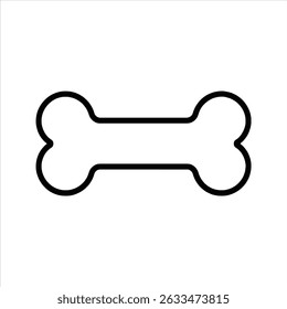Dog Bone Icon – Vector Pet Snack Outline Silhouette Symbol