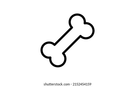 Dog Bone Icon Vector Icon Simple Perfect Pixel Outline Design With White Background Good For Pet Shop