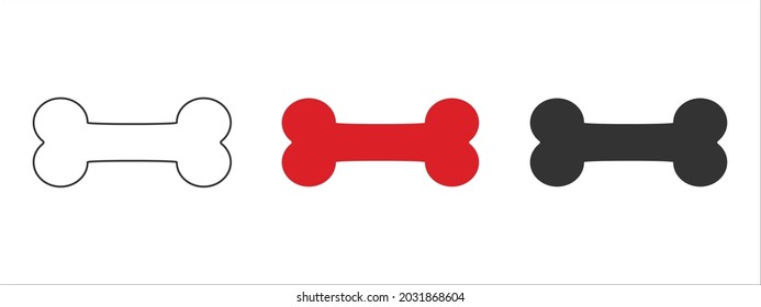 Dog bone icon. Wallpaper with dog bones. Bone. set of dog bones. Vector illustration.