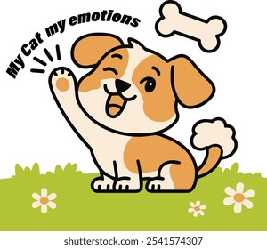 dog with bone and it"s very cute
