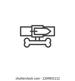 Dog bone Leash outline icon. linear style sign for mobile concept and web design. Pet shop simple line vector icon. Symbol, logo illustration. Pixel perfect vector graphics