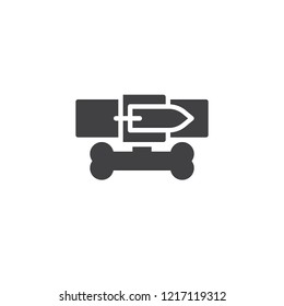 Dog bone Leash vector icon. filled flat sign for mobile concept and web design. Pet shop simple solid icon. Symbol, logo illustration. Pixel perfect vector graphics
