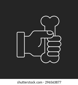 dog bone line icon