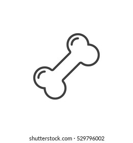 Dog bone line icon, outline vector sign, linear pictogram isolated on white. Symbol, logo illustration